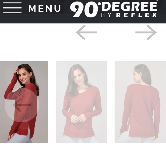 90°Degree Brushed Terry Relaxed Fit Lightweight Side Slit Sweatshirt XL NWT - Picture 2 of 9